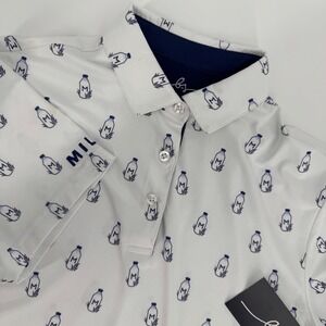 Boston Scott Golf BSG Womens Milky Bottle Print Golf Polo‎ Shirt L